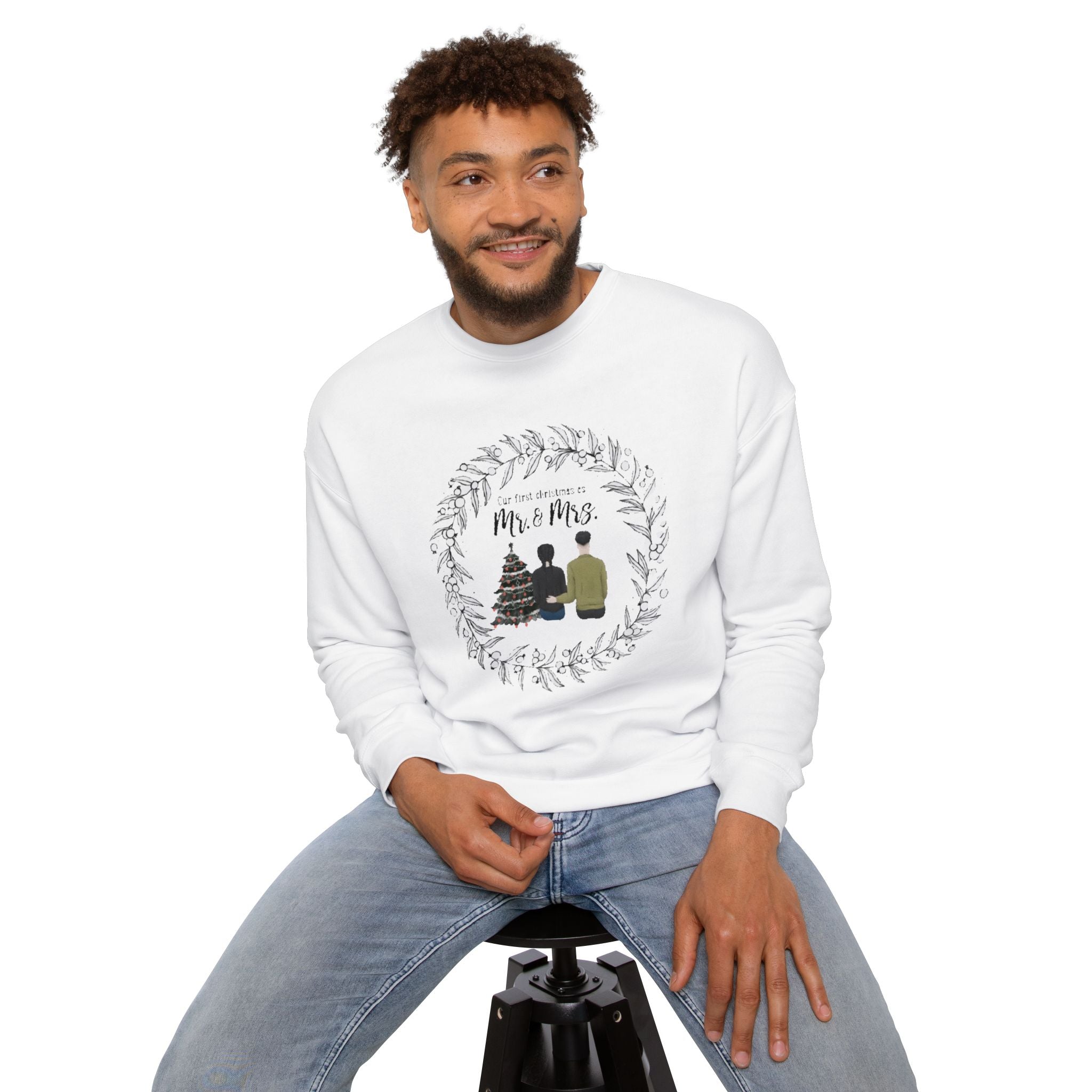 Merry Christmas from Mr. and Mrs. | Unisex Drop Shoulder Sweatshirt